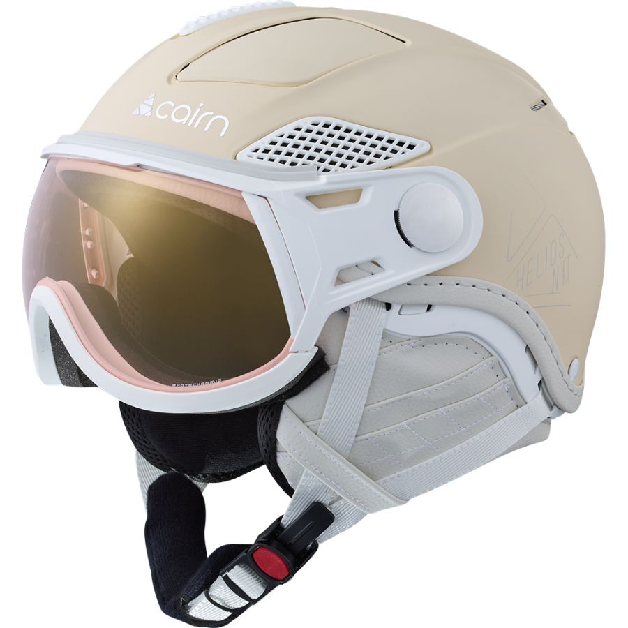 Cairn Helios Leather Evolight Nxt  Skihjelm Med Visir  Mat Beige