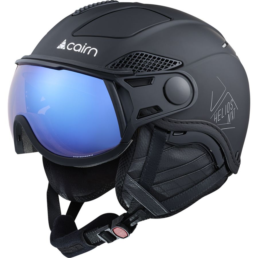 Cairn Helios Leather Evolight Nxt  Skihjelm Med Visir  Mat Sort