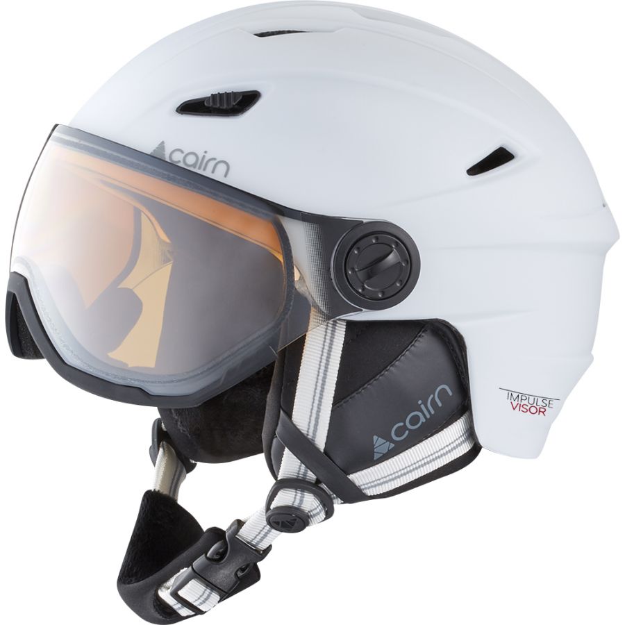 Cairn Impulse Visor Photochromic  Skihjelm Med Visir  Mat Hvid