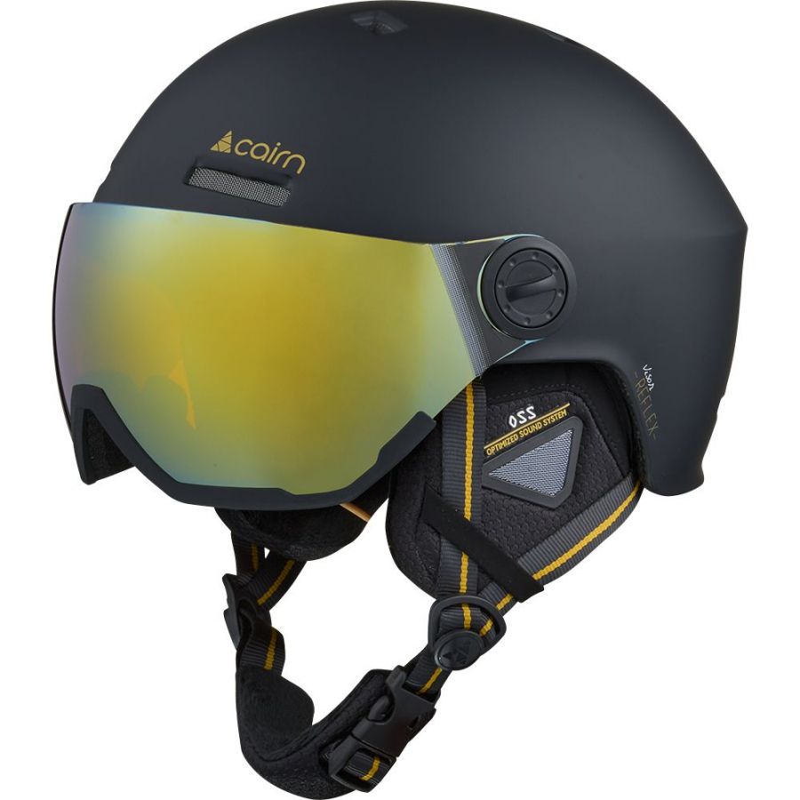 Cairn Reflex Visor  Skihjelm Med Visir  Sort Guld