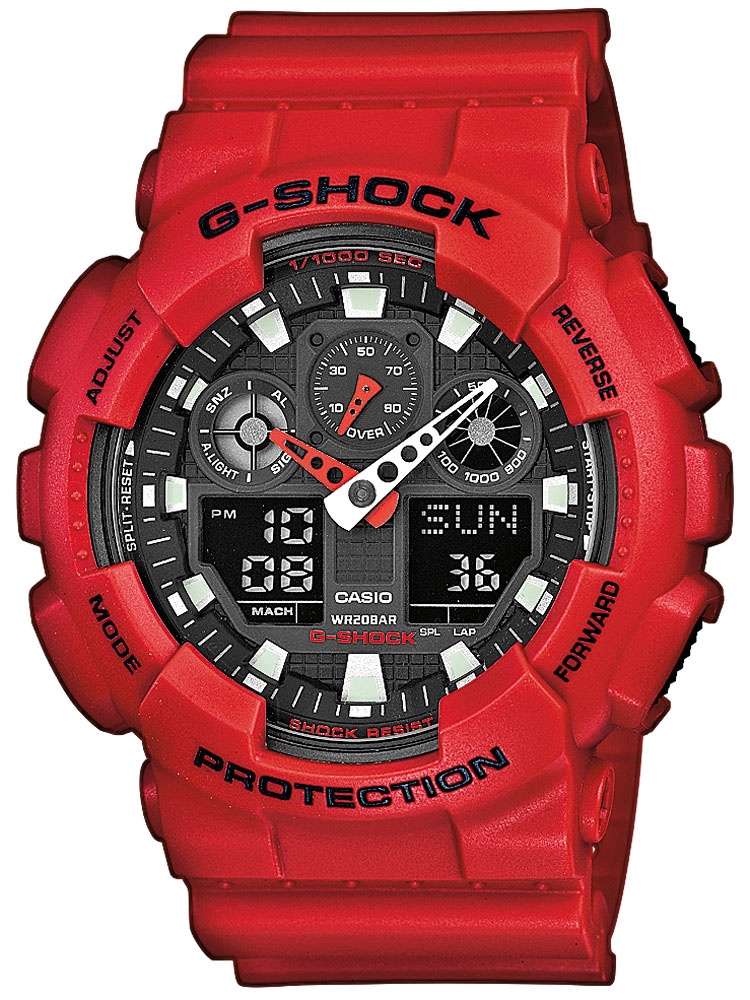 Casio Ga 100b 4aer Herreur G Shock Ur Rødt