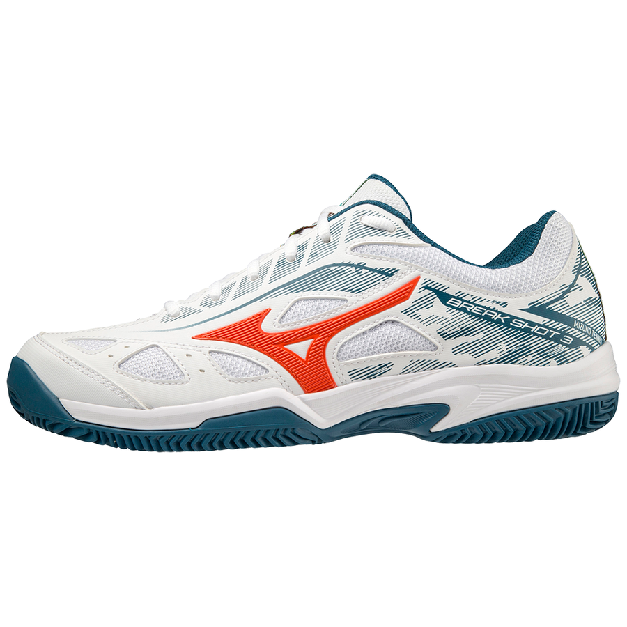 Mizuno Breakshot 3 Cc  Unisex  Hvid Rød Turkis  Padelsko   36 5