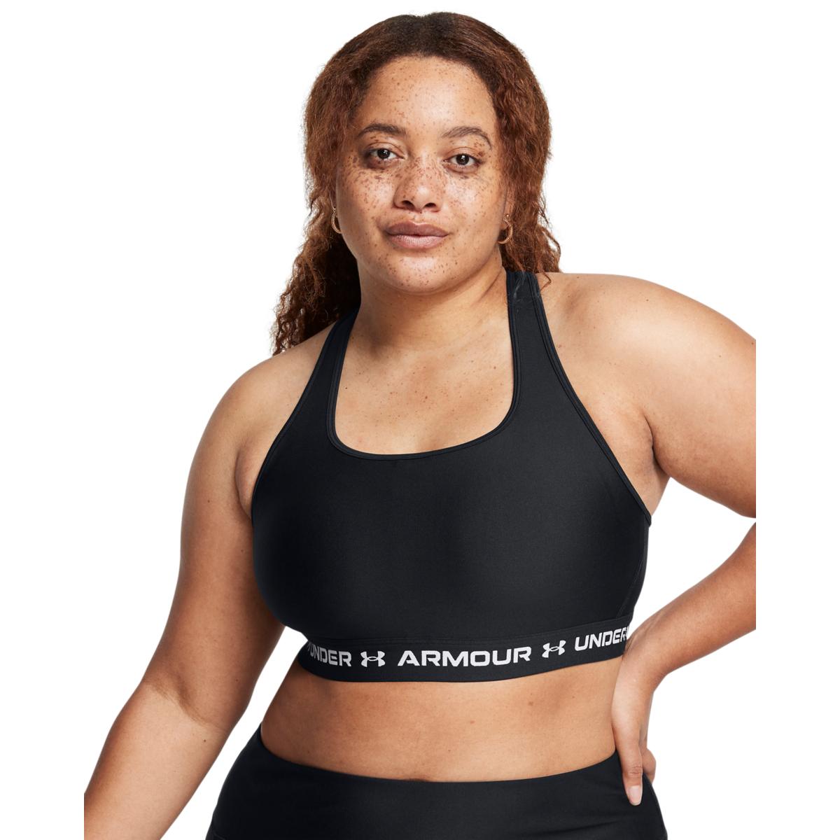 Kvinders Under Armour   Mid Crossback Sports Bra   Black   White Xl