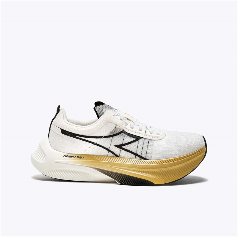 Diadora Gara Carbon Løbesko   Hvid  Sort Guld